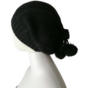 🖤 Hand Made Black Rabbit Fur and Wool Blend Beanie